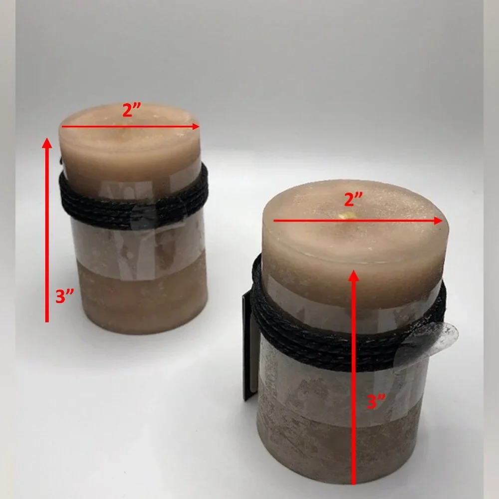 Pier 1 Bougie Inodore Uncented Candles, Tan, 2” x 3”, Set of 2